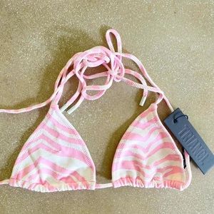 Triangl bathing suit top, pink zebra print, size small, Brand new w/ tags
